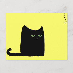 Dexter the Tjock Black Cat Postcard (anpassade) Vykort