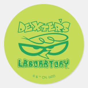 Dexters Laboratory Ansikte Logotyp Runt Klistermärke