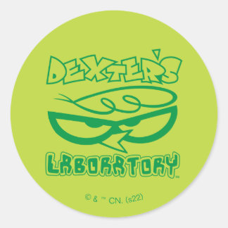 Dexters Laboratory Ansikte Logotyp Runt Klistermärke