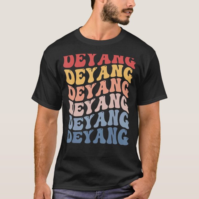 Deyang City Groovy Retro T Shirt (Framsida)