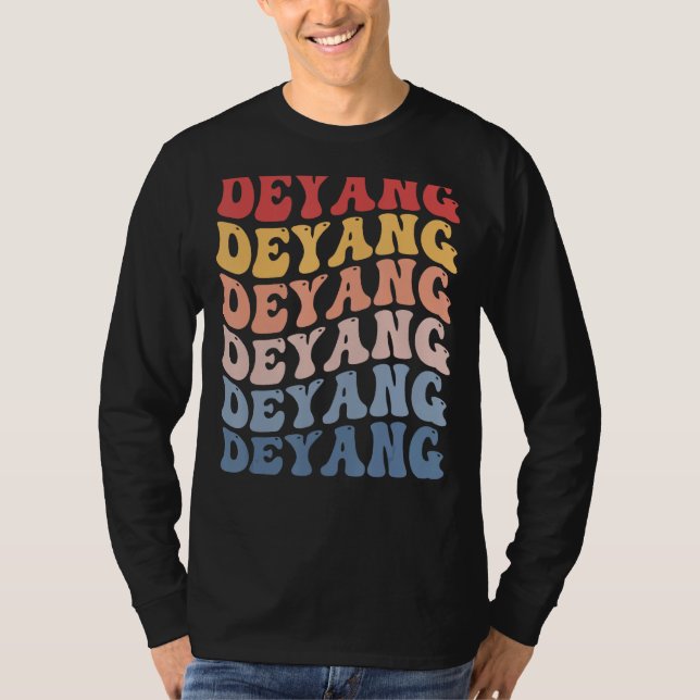 Deyang City Groovy Retro T Shirt (Framsida)