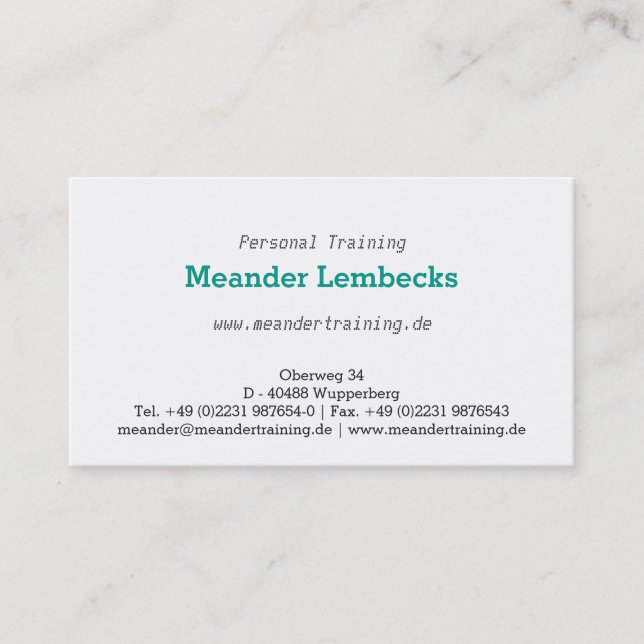 Dezent mit Punkt Visitkort (Framsida)