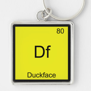 Df - Ankansikte Elementsymbol Meme Rolig Kemi Fyrkantig Silverfärgad Nyckelring