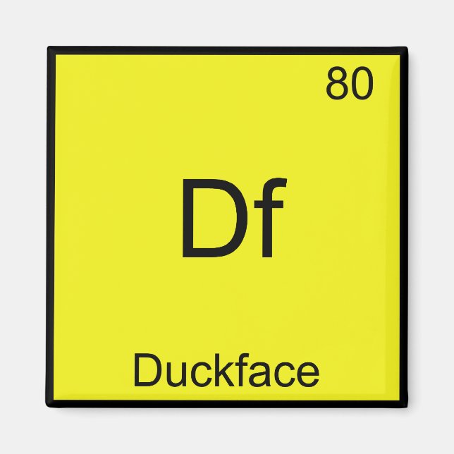 Df - Ankansikte Elementsymbol Meme Rolig Kemi Magnet (Framsidan)