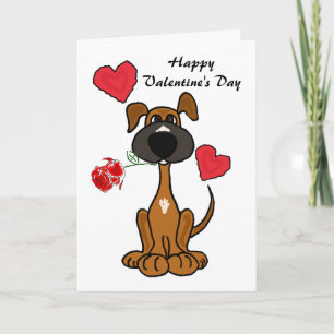 DF- Cute Puppy Hund och Octopus Valentines day kor Helgkort