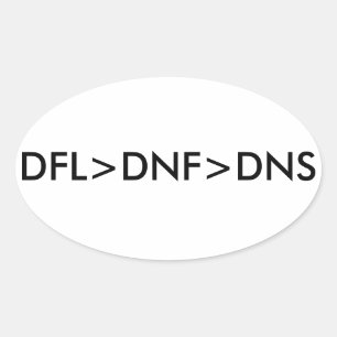 DFL > DNF > DNS OVALT KLISTERMÄRKE