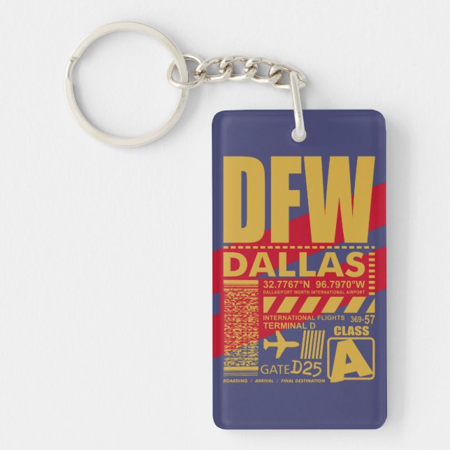 DFW Dallas flygplats Nyckelring (Framsidan)