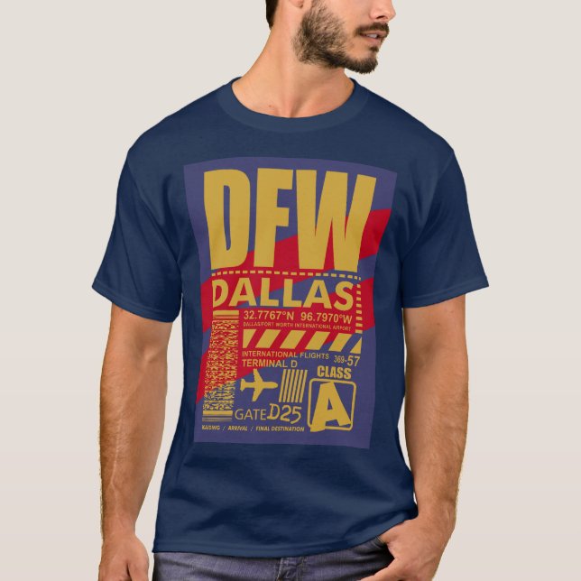 DFW Dallas flygplats T Shirt (Framsida)