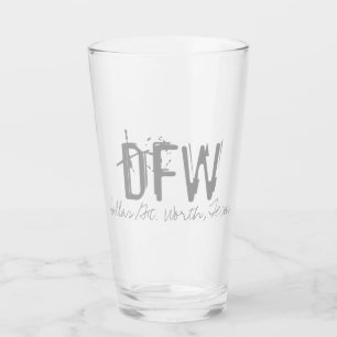 DFW DAllas flygplatskod Typografi Glaskopp