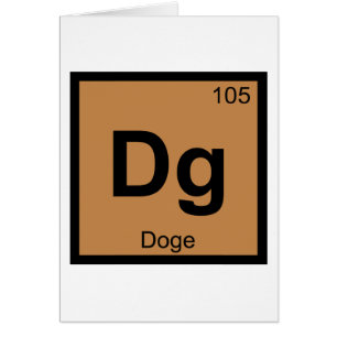 Dg - Doge Meme Kemisk Periodiska Systemets Symbol Hälsningskort