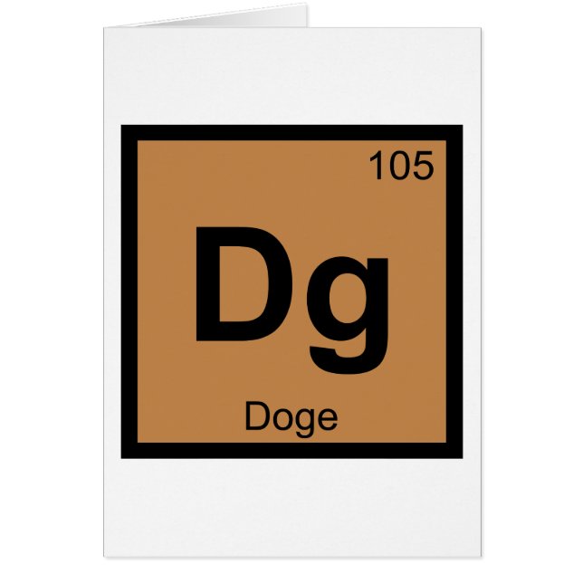 Dg - Doge Meme Kemisk Periodiska Systemets Symbol Hälsningskort (Framsidan)