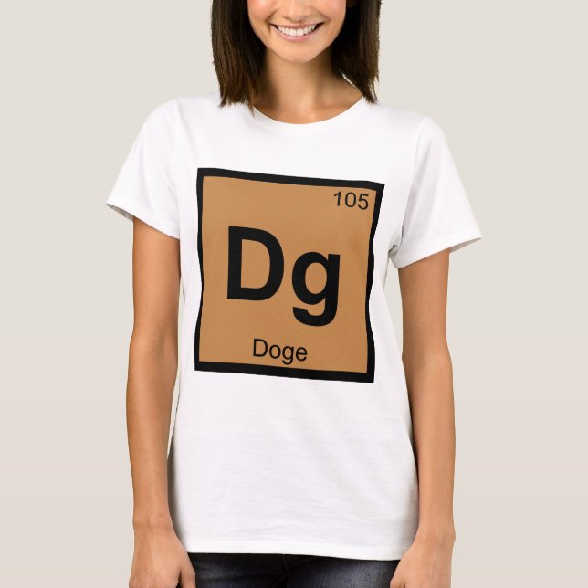 Dg - Doge Meme Kemisk Periodiska Systemets Symbol Tee Shirt (Framsida)