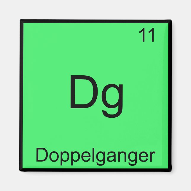 Dg - Dubblett Roligt Kemiskt Elemente Symbol Magnet (Framsidan)