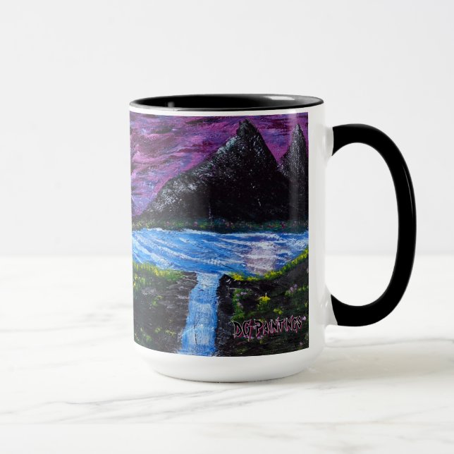 DG Paintings Full Moon Flower Valley Mug Mugg (Höger)