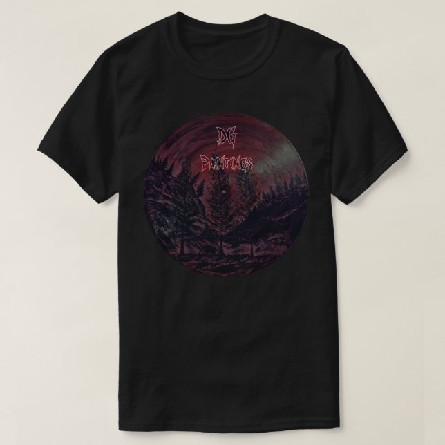 DG Paintings Maroon Skog T Shirt (Design framsida)