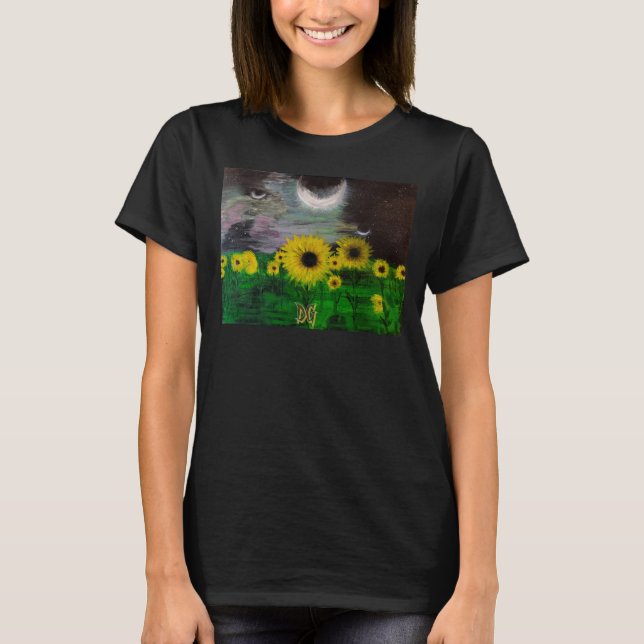 DG Paintings Mystic Sunflower Field T-Shirt (Framsida)