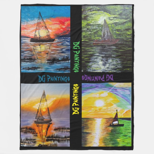 DG Paintings Segelbåtsfilt Fleecefilt (Framsidan)