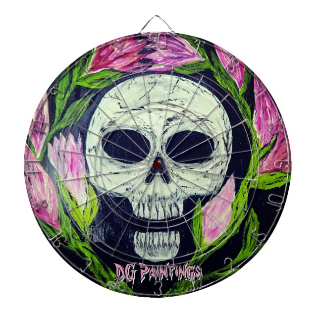 DG Paintings Skull Flower  Darttavla (Framsidan)