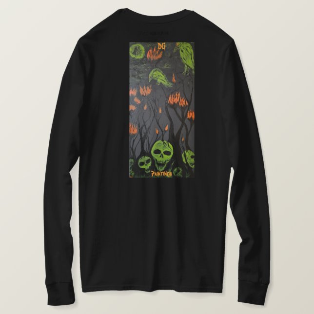 DG Paintings Skull Garden Longsleeve T Shirt (Design baksida)