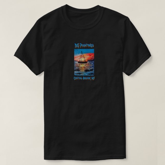 DG Paintings Solnedgång Segel Centrala torget NY t Shirt (Design framsida)