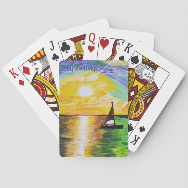 DG Paintings Solnedgång Segla  Casinokort (Baksidan)