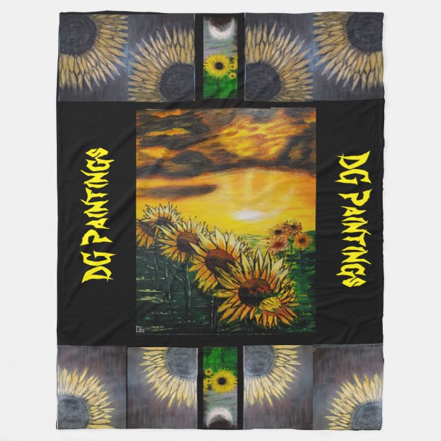 DG Paintings Sunflower Fields Blanket Fleecefilt (Framsidan)