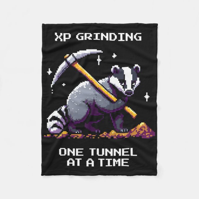 Dger Tunnel Pixel Gamer Style  Fleecefilt (Framsidan)