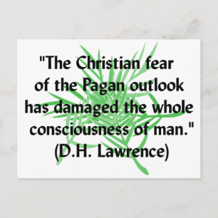 DH Lawrence Pagan Quote Vykort