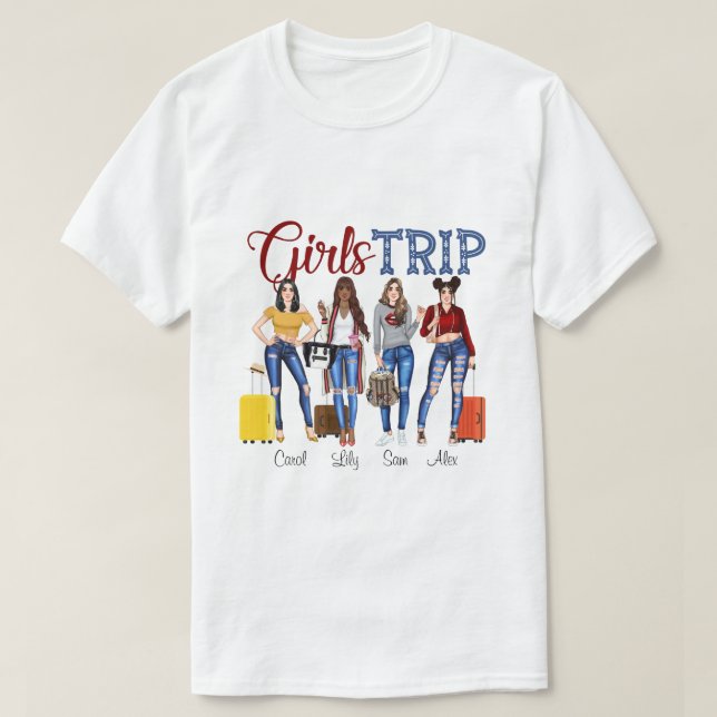 DH Personlig Girls Resa Shirt, Gift för resor  T Shirt (Design framsida)