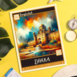 Dhaka, Bangladesh Måla Vintage Vykort
