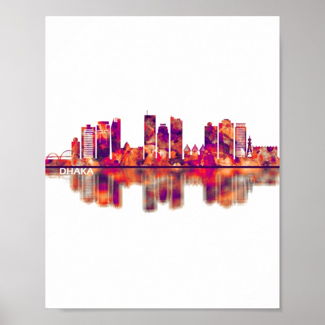 Dhaka Bangladesh Skyline Poster (Framsidan)