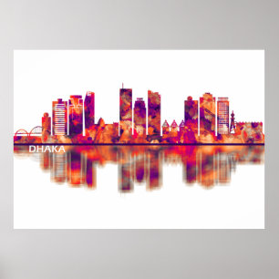 Dhaka Bangladesh Skyline Poster