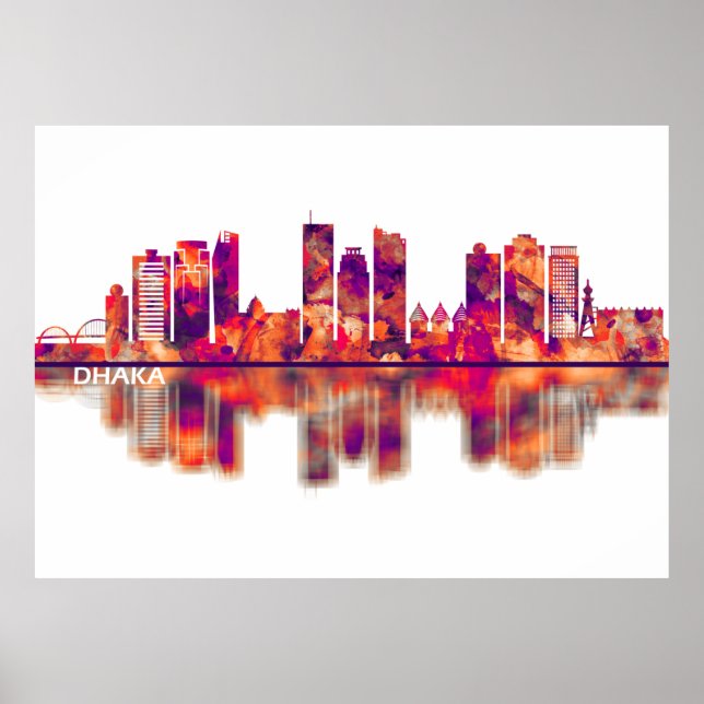 Dhaka Bangladesh Skyline Poster (Framsidan)