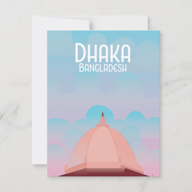 Dhaka Bangladesh Vintage stil reseaffisch. (Framsida)