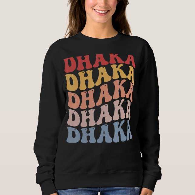 Dhaka City Groovy Retro T Shirt (Framsida)