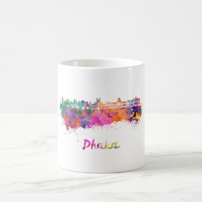 Dhaka skyline in watercolor kaffemugg (Center)