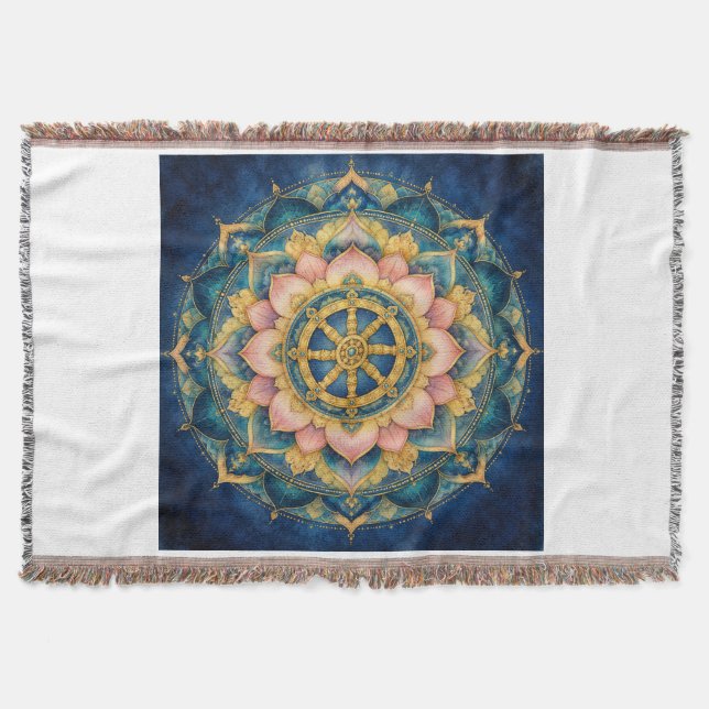 Dhamar Lotus Mandala Filt (Framsidan)