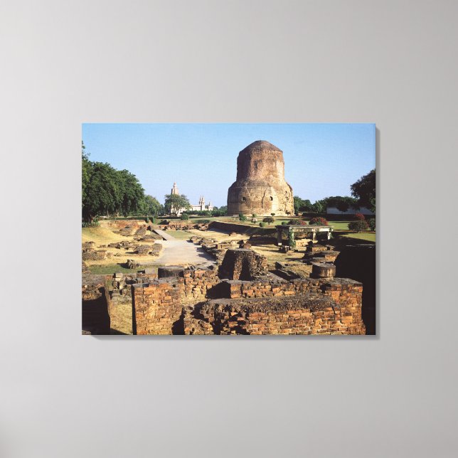 Dhamekh stupa, c.500 AD Canvastryck (Framsida)