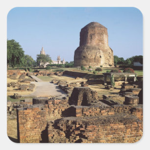 Dhamekh stupa, c.500 AD Fyrkantigt Klistermärke