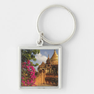 Dhamma Yazaka Pagoda i Bagan (Pagan), Myanmar Fyrkantig Silverfärgad Nyckelring