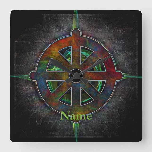 Dharma rullar av energi fyrkantig klocka (Framsida)