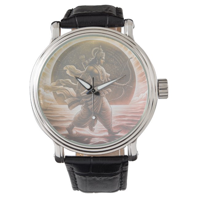 Dharma & Seger: Mytologisk Rama Graverad Konst  Armbandsur (Framsida)