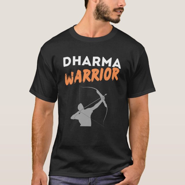 Dharma Warrior Inspiring Hindu Andlig Cultural T Shirt (Framsida)