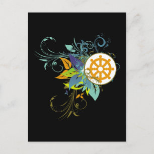 Dharma Wheel-Blommigt Vykort
