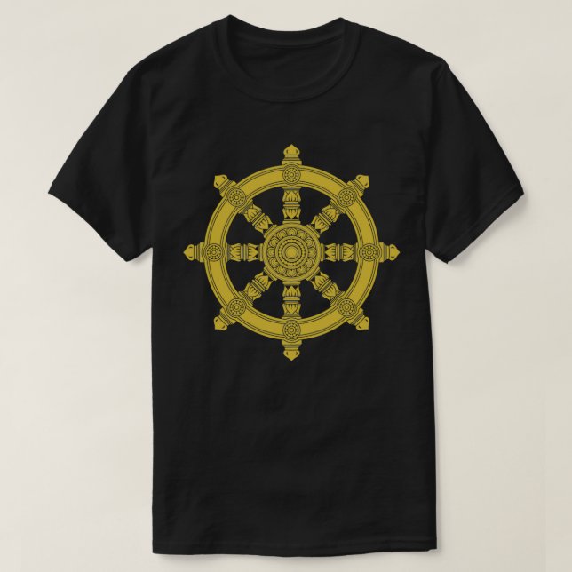 Dharma Wheel Buddha Dhamma Chakra Buddhism Meditat T Shirt (Design framsida)