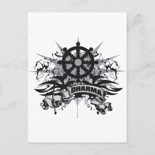Dharma Wheel Grunge Vykort