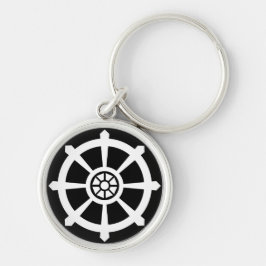 Dharma Wheel Insight Rund Silverfärgad Nyckelring