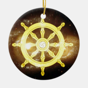 Dharma Wheel Julgransprydnad Keramik