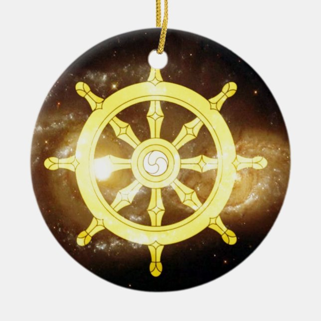 Dharma Wheel Julgransprydnad Keramik (Framsidan)