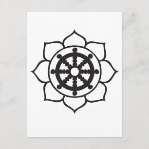 Dharma Wheel Lotus Vykort